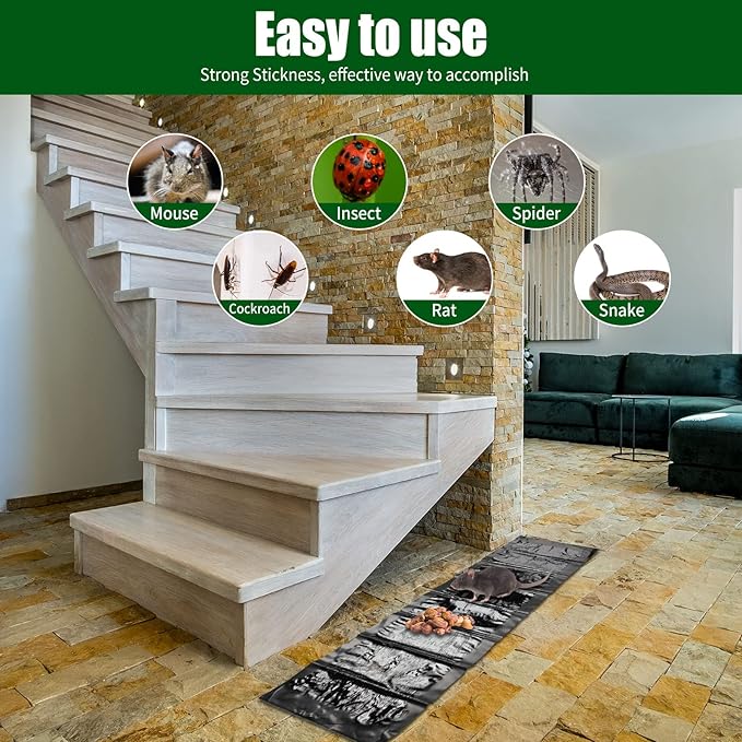 Qualirey 20 Pcs 47 Inch Ultra Large Sticky Mouse Glue Traps Sticky Rat Trap That Work for Rats