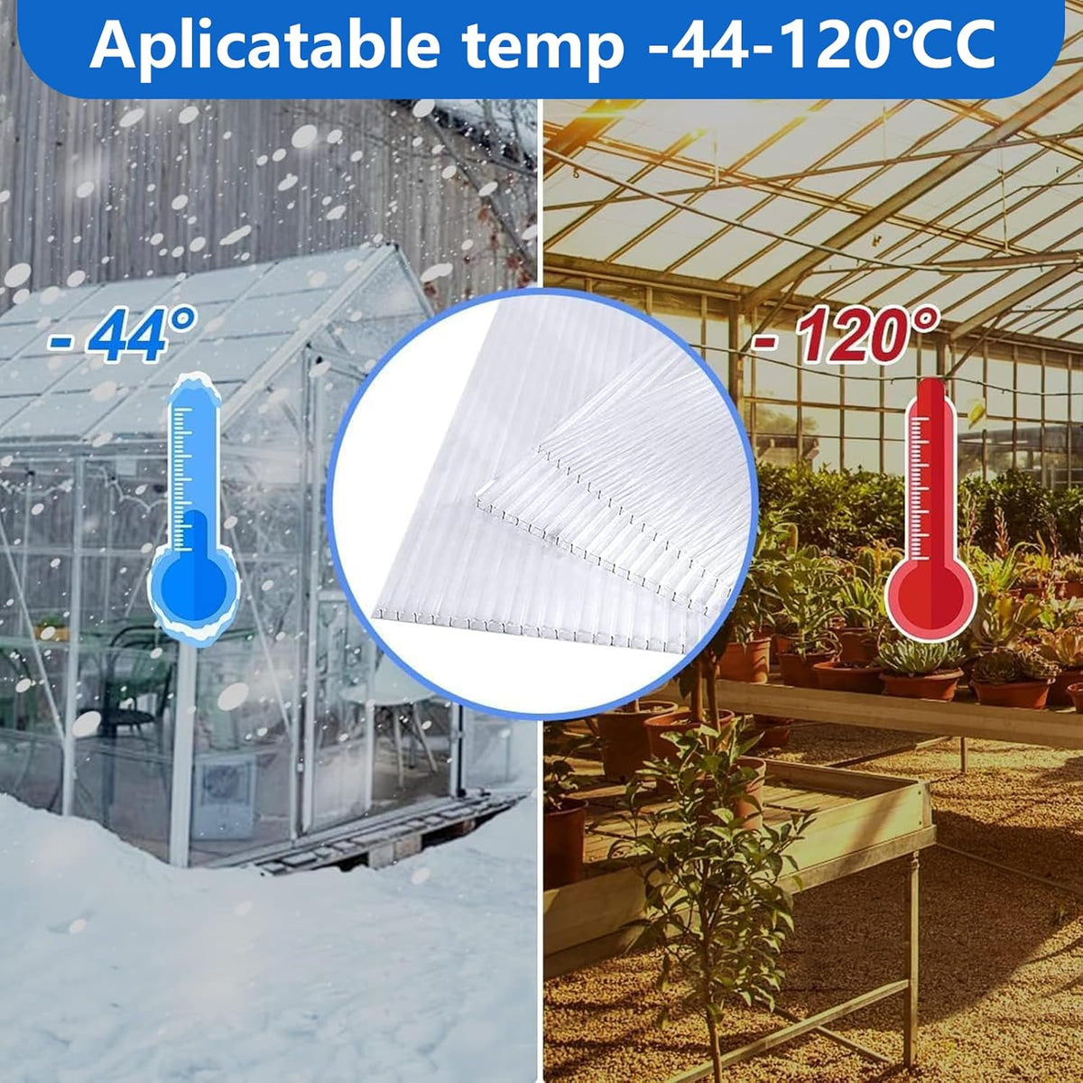 DGSL 14 Pcs Polycarbonate Greenhouse Panels, 4' x 2' x 0.16'' Twin-Wall Panels, Polycarbonate Sheet