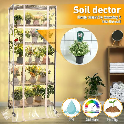 Meonum Plant Shelf with Grow Lights, 6 Tier DIY Metal Grow Rack with 90W LED Growing Lamps for Seed