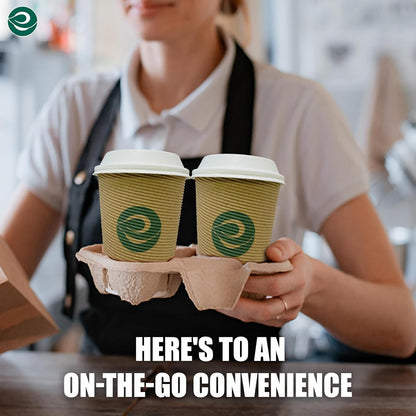 ECO SOUL 16oz Compostable Ripple Cups (50 Pack) – Biodegradable Paper Cups, Non-Toxic Disposable