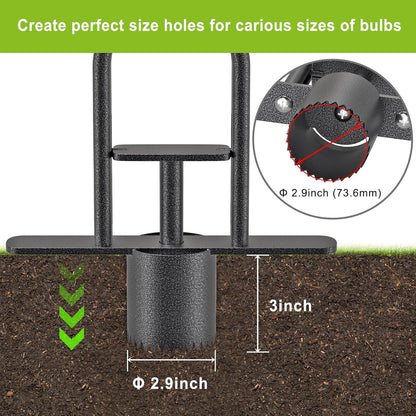 Dolibest Sod Plugger Tool, Grass Plugger Tool with Dual Pedals & Foot Ejector, Bulb Planter W/Sharp