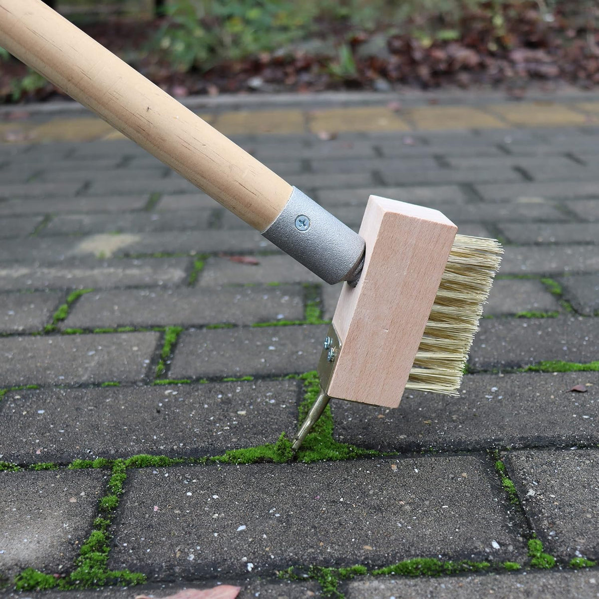 SCRUBIT Moss & Weed Remover Wired Grout Cleaner Brush, Great for Cleaning Decks, Pavers, Patios &