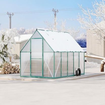 6'X9' Aluminum-Framed Polycarbonate Greenhouse, Heavy Duty Polycarbonate Greenhouse with Quick