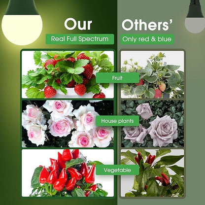 Briignite LED Grow Light Bulbs, Full Spectrum, Plant Light Bulbs E26 Base, 11W, 100W Equivalent
