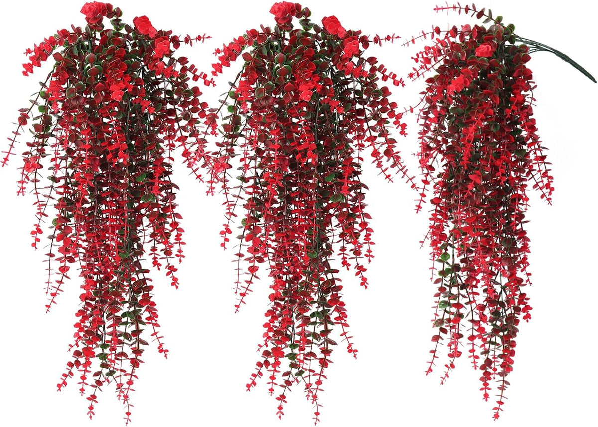 Hanging Artificial Plants Fake Vine Hanging Eucalyptus Leaf Plant Artificial UV Resistant Hanging