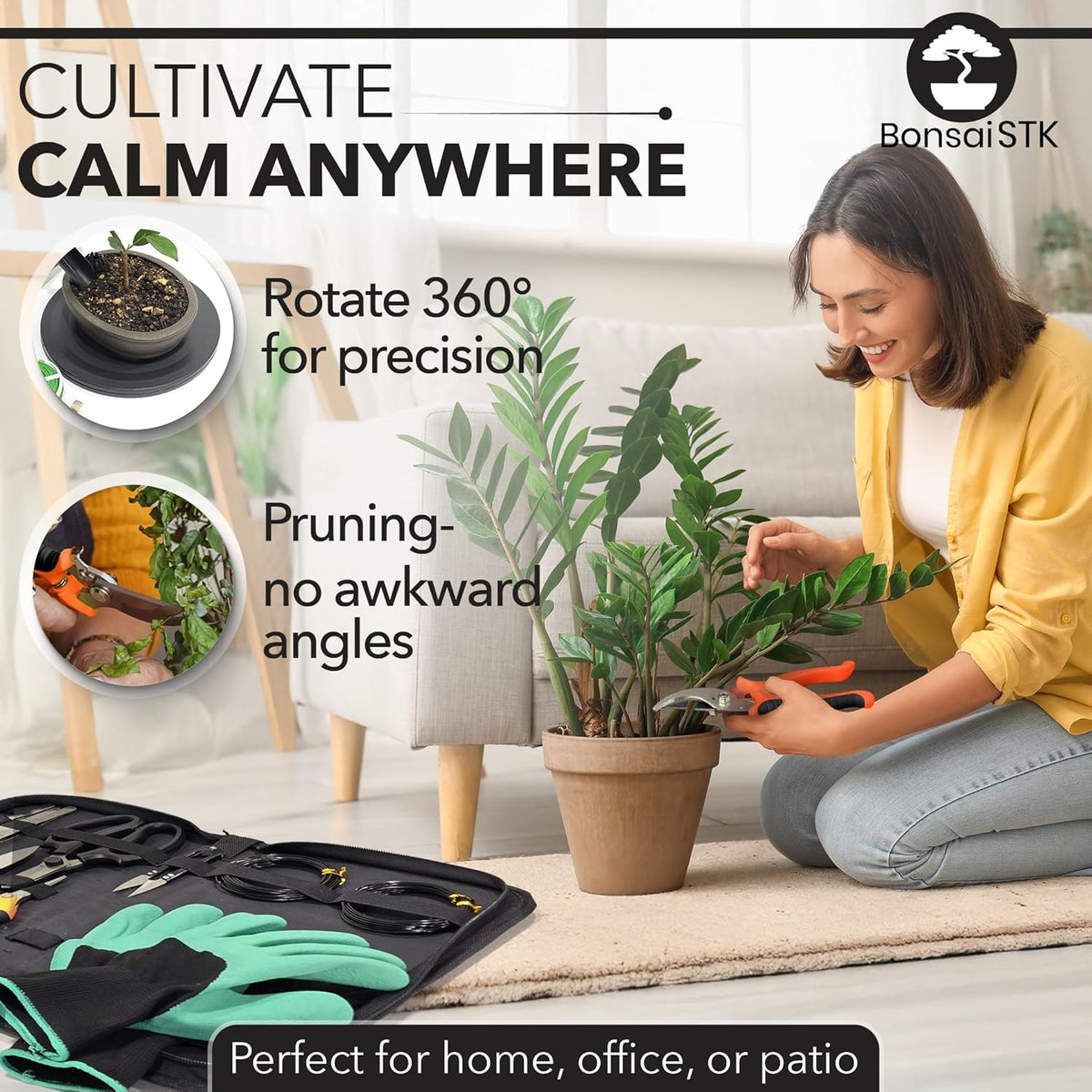 Bonsai Toolkit - Mini Garden Tools, Bonsai Wire Kit, Repotting Mat for Indoor Plants, Bonsai Tools