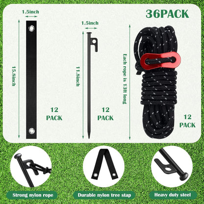 Sintuff 36 Pcs Heavy Duty Tree Stake Kits Stake and Support for Young Leaning Tree Anchor