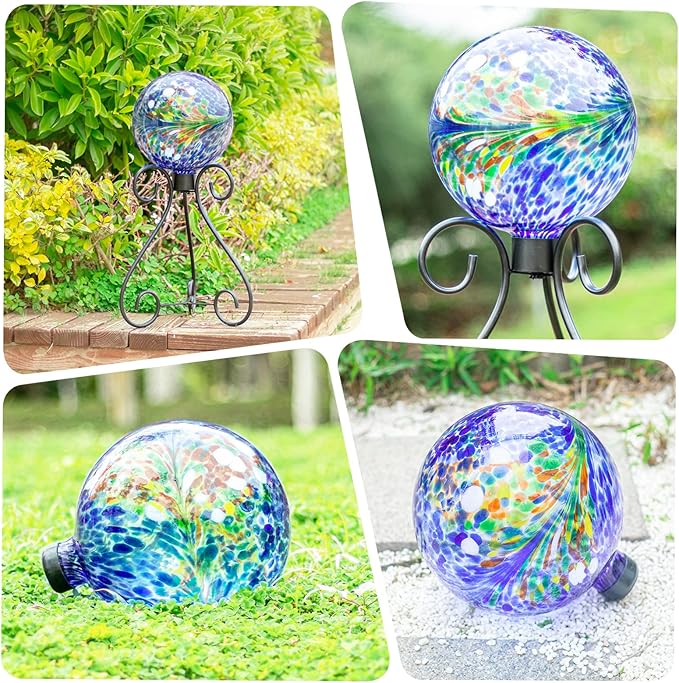 VCUTEKA Gazing Ball, Glass Gazing Globe Decorative Glass Gazing Globe/Ball/Sphere Lawn Ornament for