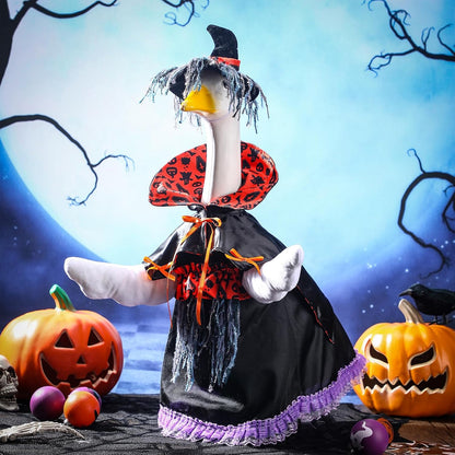 Halloween Goose Outfit Witch Goose Clothes for 23" High Cement or Plastic Lawn Clothing Porch
