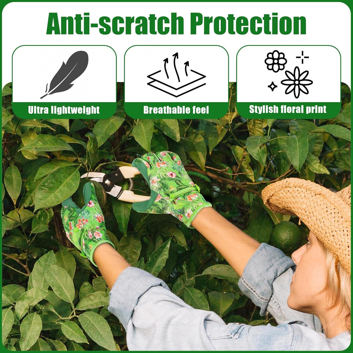 HANDLANDY Women Safety Work Gloves Utility Touch Screen Working Grip Glove for Yardwork Gardening