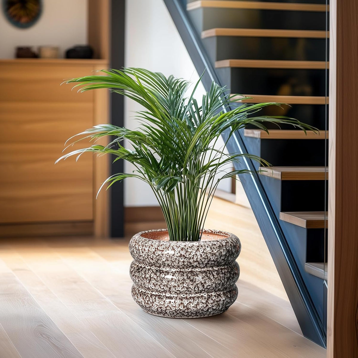 SQOWL Ceramic Pots for Plants - 10 Inch Plant Pot with Drainage Hole, Ceramic Planter for Indoor