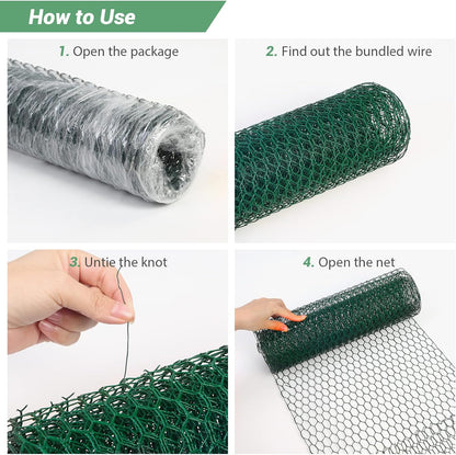 Chicken Wire Fence for Craft,13.78 x 236 Inch Lightweight Galvanized Hexagonal Chicken Wire