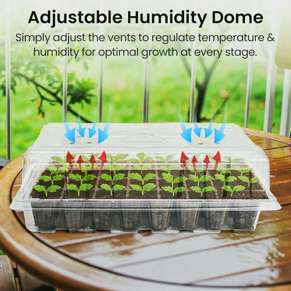 Bonviee 2-Pack Seed Starter Tray with Plant Light, Elevated Seedling Starter Trays Kits with