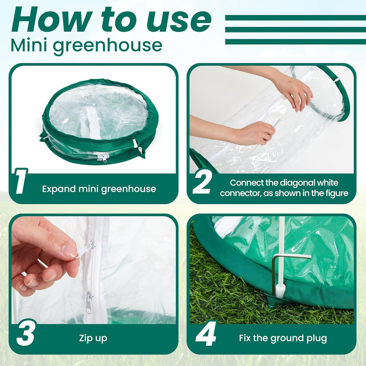 Nuanchu 1 Piece Mini Greenhouse 19.7 x 10.2 Inch Portable Plant Flowers Mini Cover PVC Clear