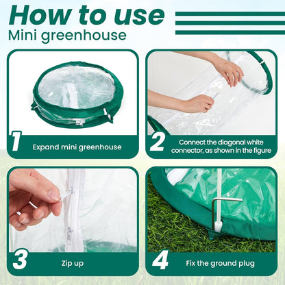 Nuanchu 1 Piece Mini Greenhouse 19.7 x 10.2 Inch Portable Plant Flowers Mini Cover PVC Clear