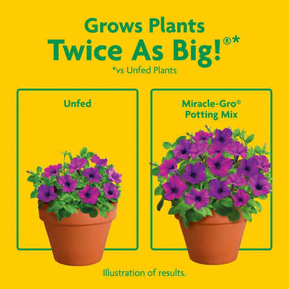 Miracle-Gro Potting Mix, For Indoor or Outdoor Potted Plants, Flowers, Vegetables, Shrubs, Annuals
