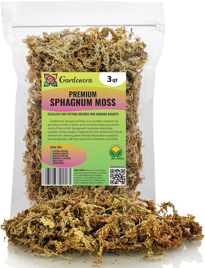 Premium New Zealand Sphagnum Moss by Gardenera - Organic Hand Mixed Long Fibered Sphagnum Moss