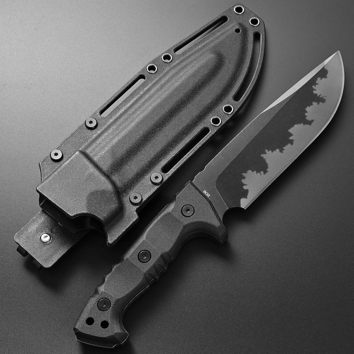 GTK7 Fixed Blade Knife DC53 Steel Blade Full Tang Nylon Fiberglass Handle EDC Fixed Knifes for