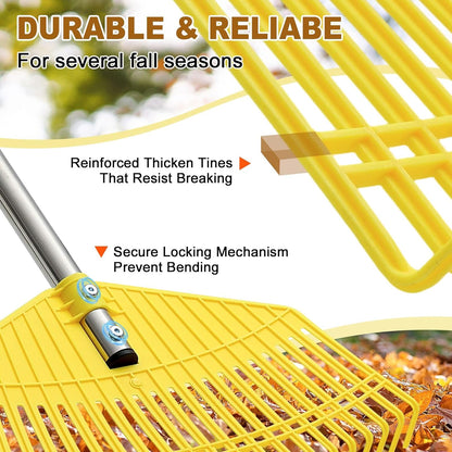 Garden Rake for Leaves - Extra Wide 18" Leaf Rake,Lightweight Long Handle for Women Seniors Kids