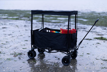 Nice C Wagon with Canopy, Collapsible Wagon, Foldable Wagons, 30W Portable Solar Panel w/USB