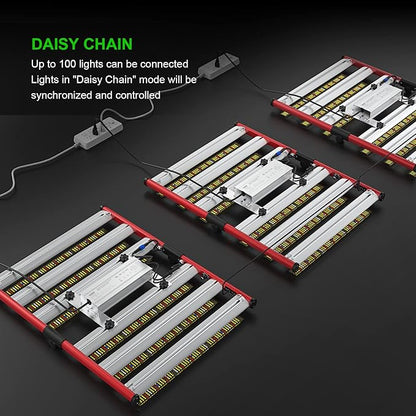 AGLEX 330W Led Grow Lights, Full Spectrum Grow Light with UV IR, Daisy Chain Foldable & Dimmable