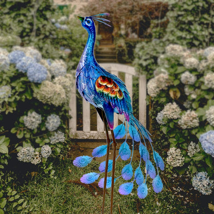 Kircust Peacock Garden Statue and Sculpture, Metal Peacock Yard Art Decor, Standing Bird Outdoor