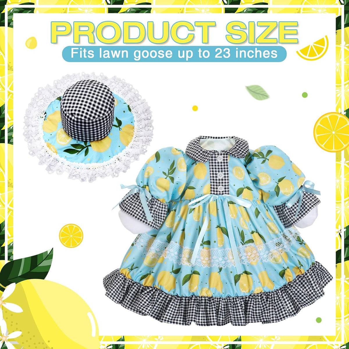 Lolita Goose Outfit Set for 23'' H Plastic Porch Cement Statue Cute Lolita Skirt Fall Spring Summer