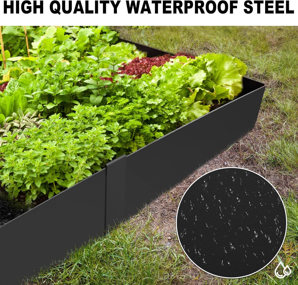 6 Inch Metal Landscape Edging, 6 Pack Heavy Duty Galvanized Steel Garden Edging, Hammer-in Metal