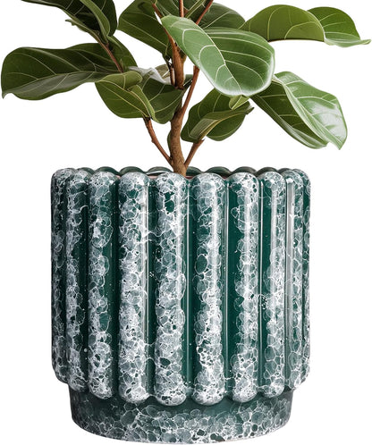 12 Inch Pots for Plants - Ceramic Indoor Planters with Drainage Hole, Decorative Large Planters for