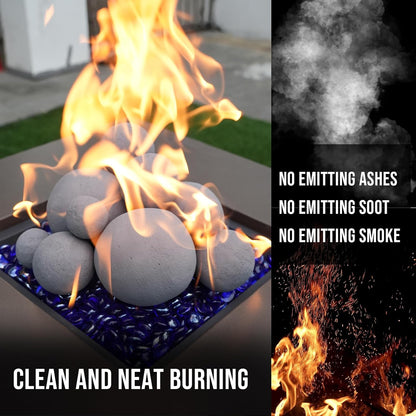 Skyflame 12PCS Fireplace Ceramic Balls, Mixed of 4 Sizes Fire Pit Balls Set for Indoor and Outdoor