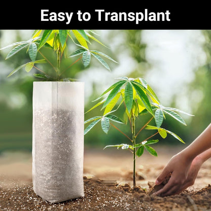 100pcs Nursery Bags for Plants - 7.87x13.77 inches Breathable Plant Grow Bags, Fabric Grow Seedling