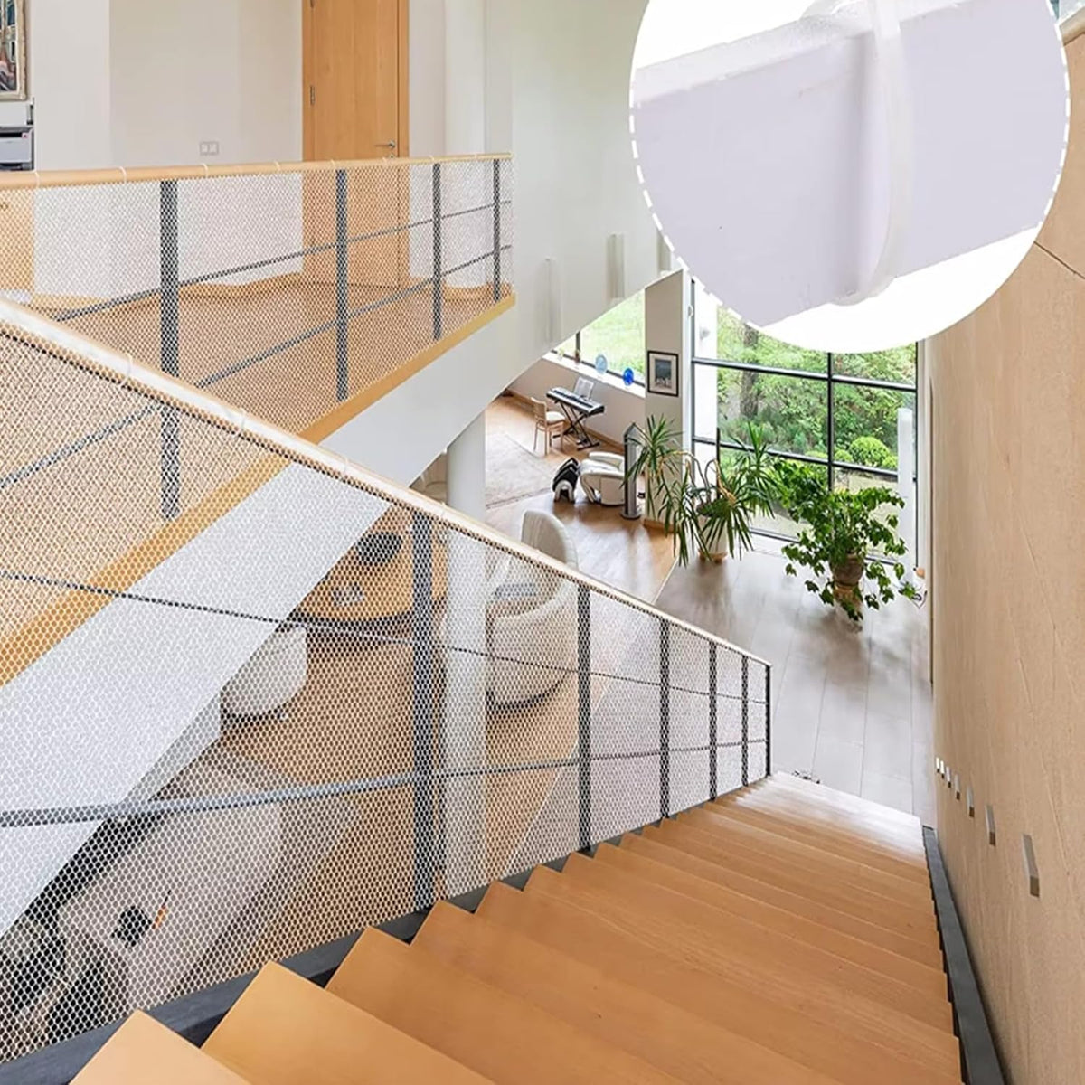 White Garden Fence Mesh 39.3″ Wide Safety Netting Plastic Net Fencing Roll Balcony Protection