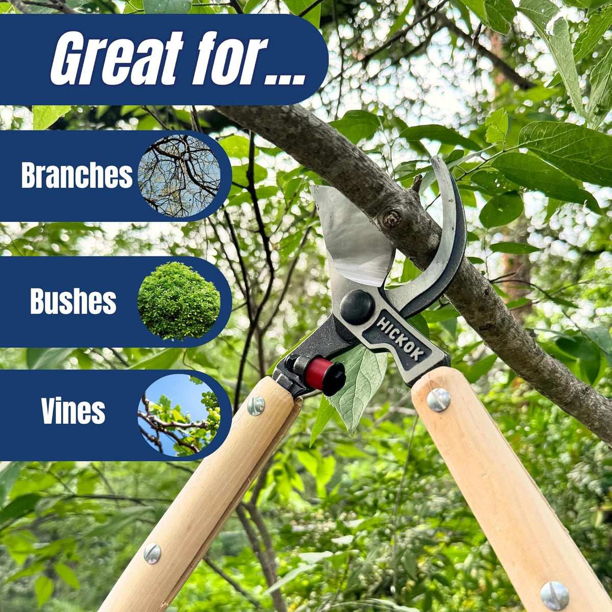 Heavy Duty Tree Lopper – 30" Long Reach Tree Branch Cutter with Hickory Wood Handles | Professional