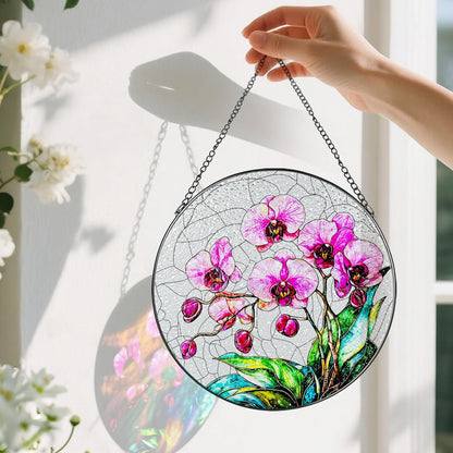 8-Inch Stained Glass Ornament, Stained Glass Window Hanging, Window Hanging Decor Suncatcher