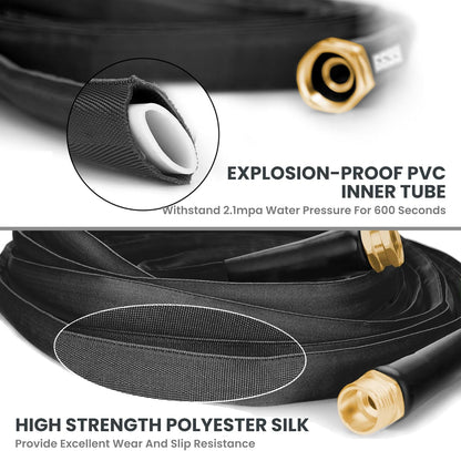 Giraffe Tools Garden Hose 100FT Lightweight Lay Flat Water Hose Kink Free Flexible Hose with 9