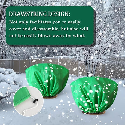 8 Pcs Plant Covers Frost Protection Bag 39.3" x 19.6" Winter Reusable Plants Jacket with Drawstring