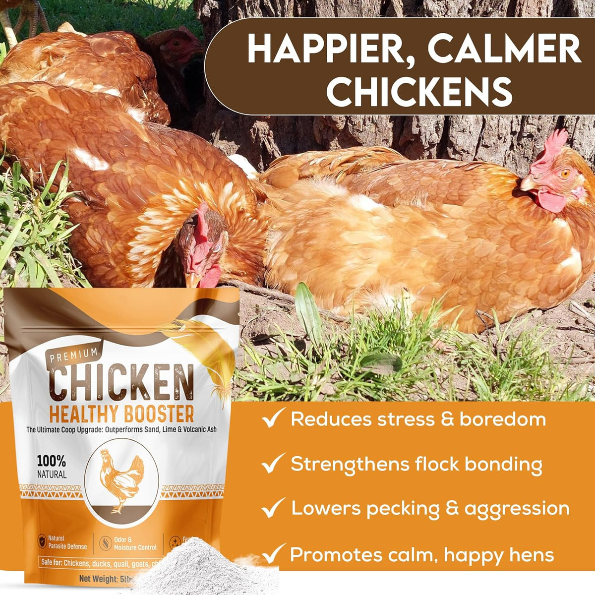 Chicken Dust Bath Sand Mix – Natural Poultry Dust for Feather & Skin Care | Diatomaceous Earth