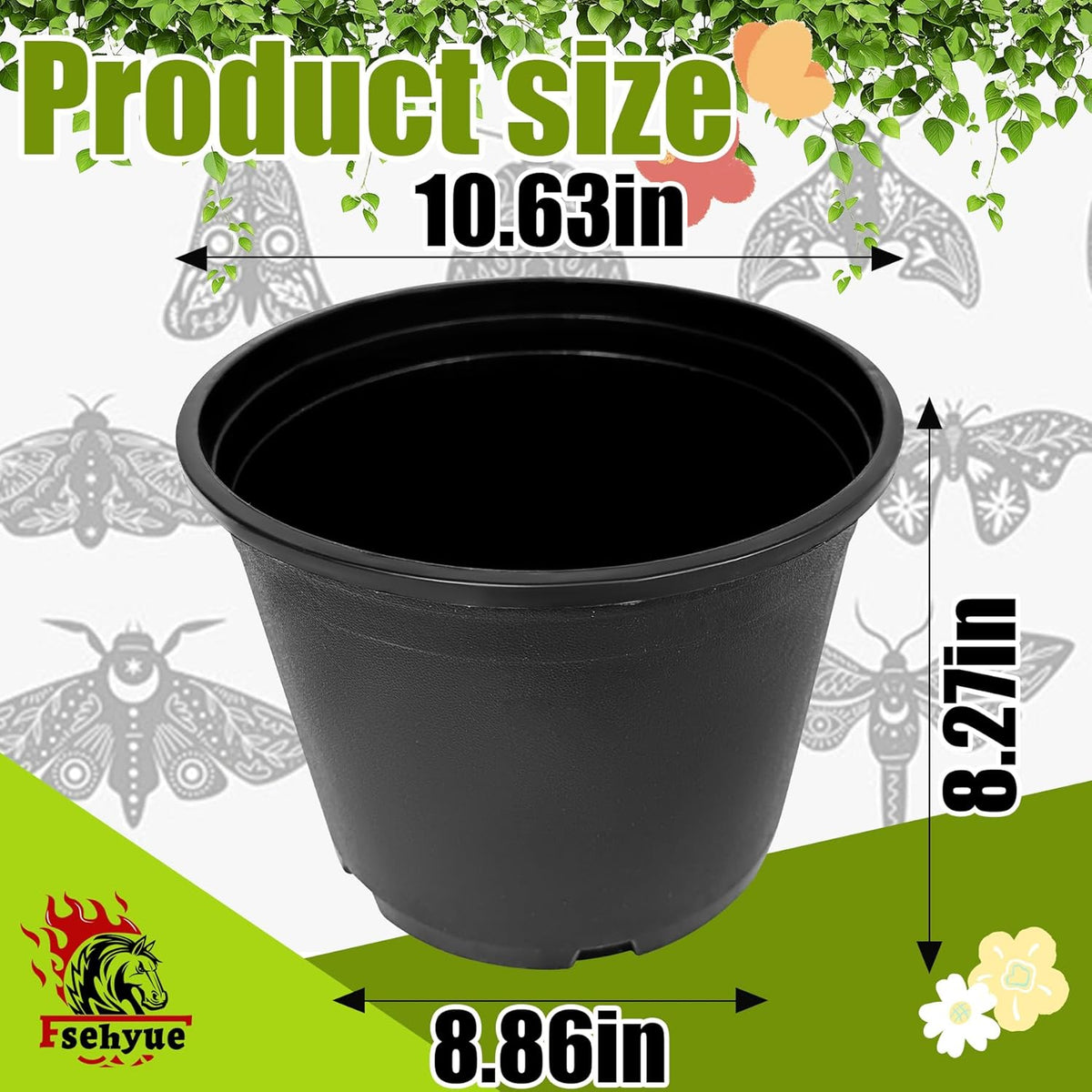 3 Gallon Nursery Pots Plastic Container Injection Molded Pot for Plants Flexible with Drainage