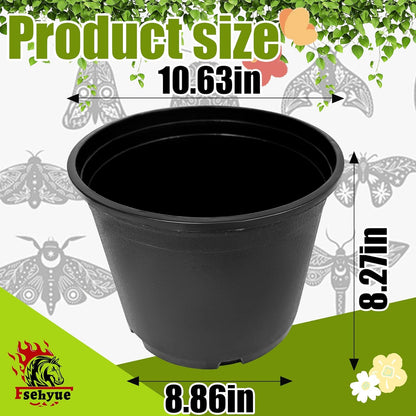 3 Gallon Nursery Pots Plastic Container Injection Molded Pot for Plants Flexible with Drainage