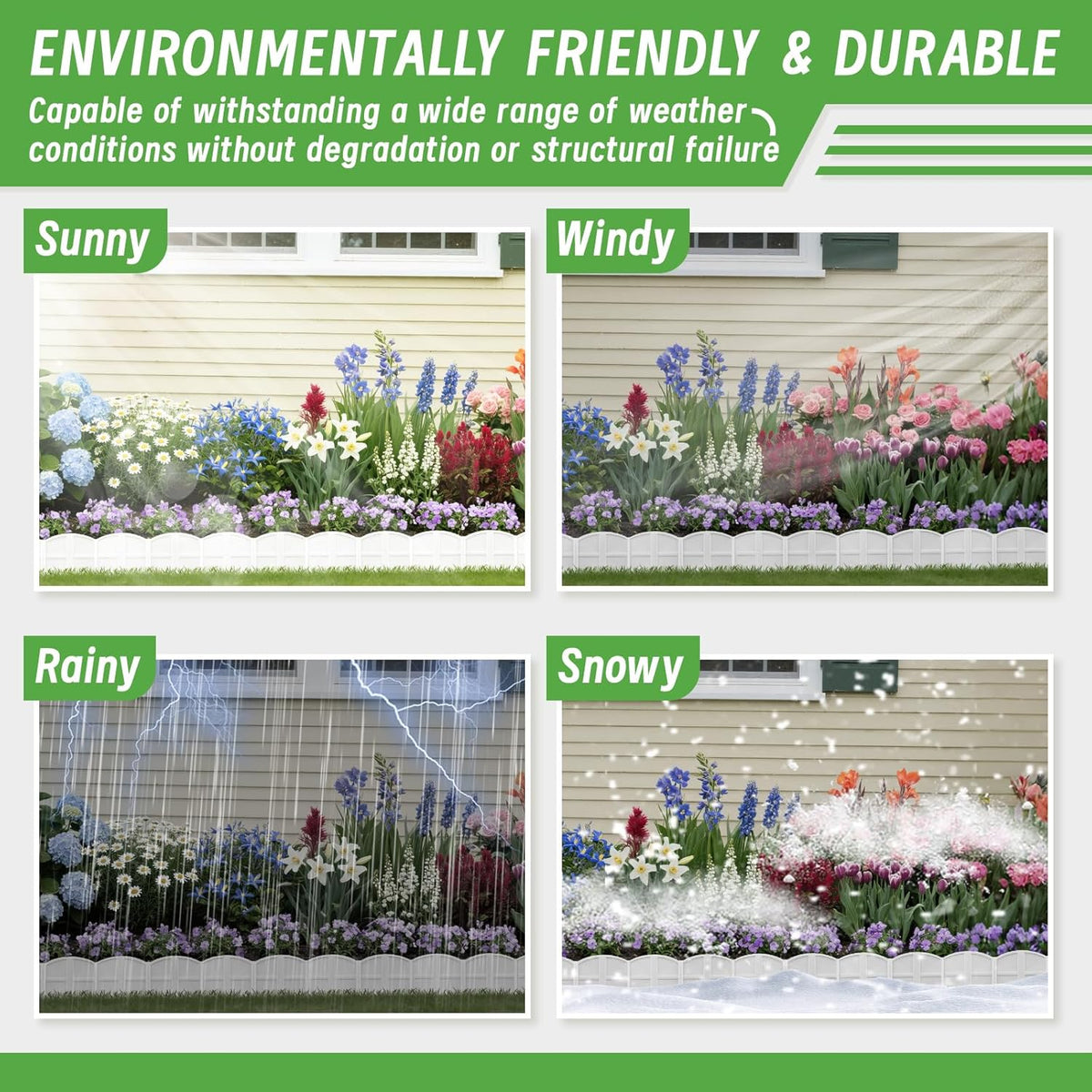 20Pcs Garden Edging Border Landscape Edging Lawn Garden Fence Decorative Landscape Border 20Ft