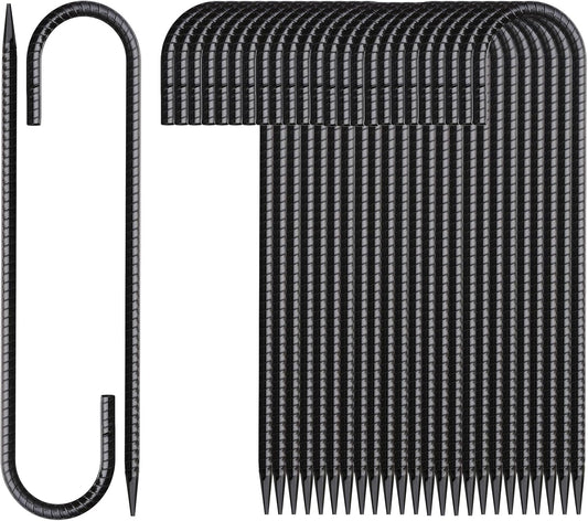 16 Inch Rebar Stakes J Hook 26 Pack Ground Stakes Heavy Duty Tent Stakes with Chisel Point End