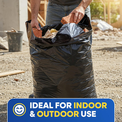 Heavy Duty Contractor Bags 42 Gallon with Flap Ties Trash Bags 3 Mil for Industrial Commercial Use