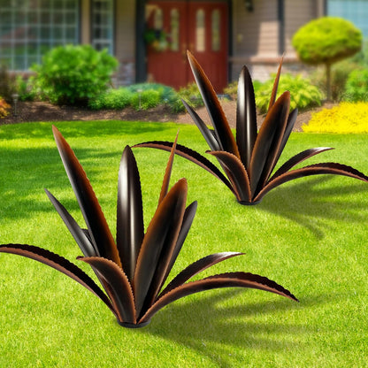 TOMBABY Enlarge Thickened Wind Resistant Metal Agave Garden Art Plant Country Garden Sculpture