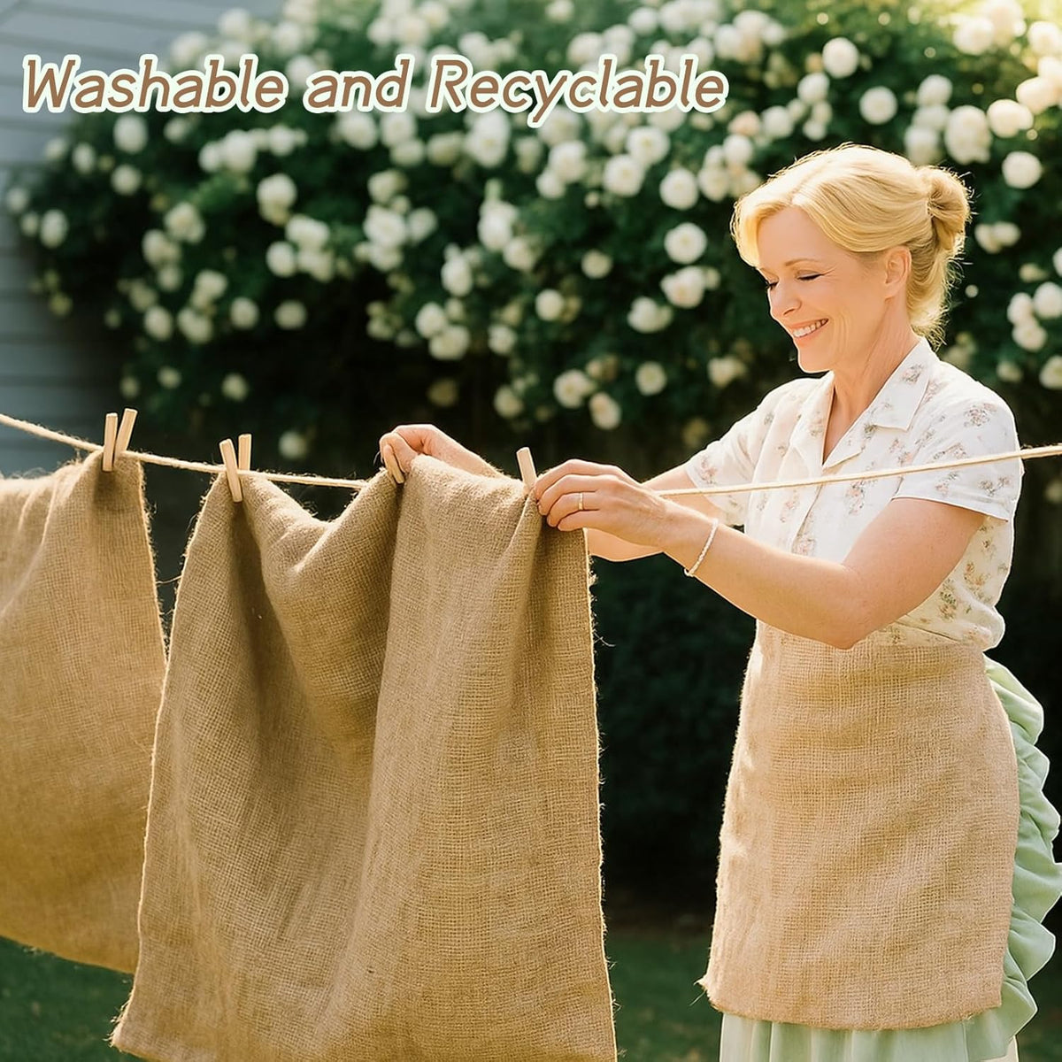 Kmise Premium Tightly Woven Burlap Potato Sack Race Bags (Pack of 6)，48"x25" Natural Jute Burlap