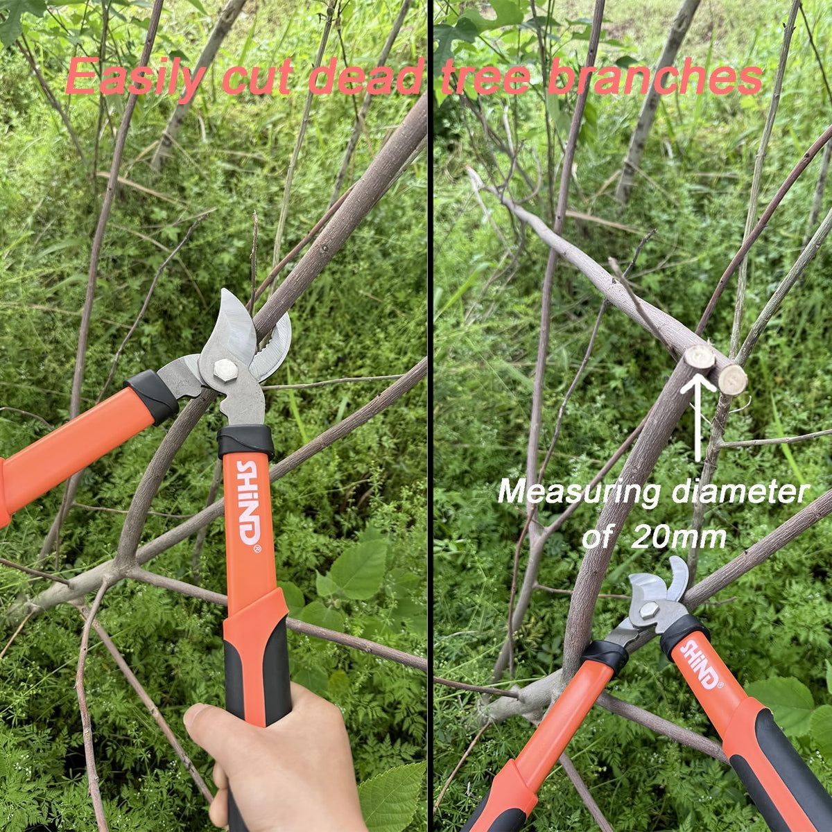 SHIND Lopper Heavy Duty Branch Cutter Tree Clippers with Compound Action, Chops Thick Branch Ease