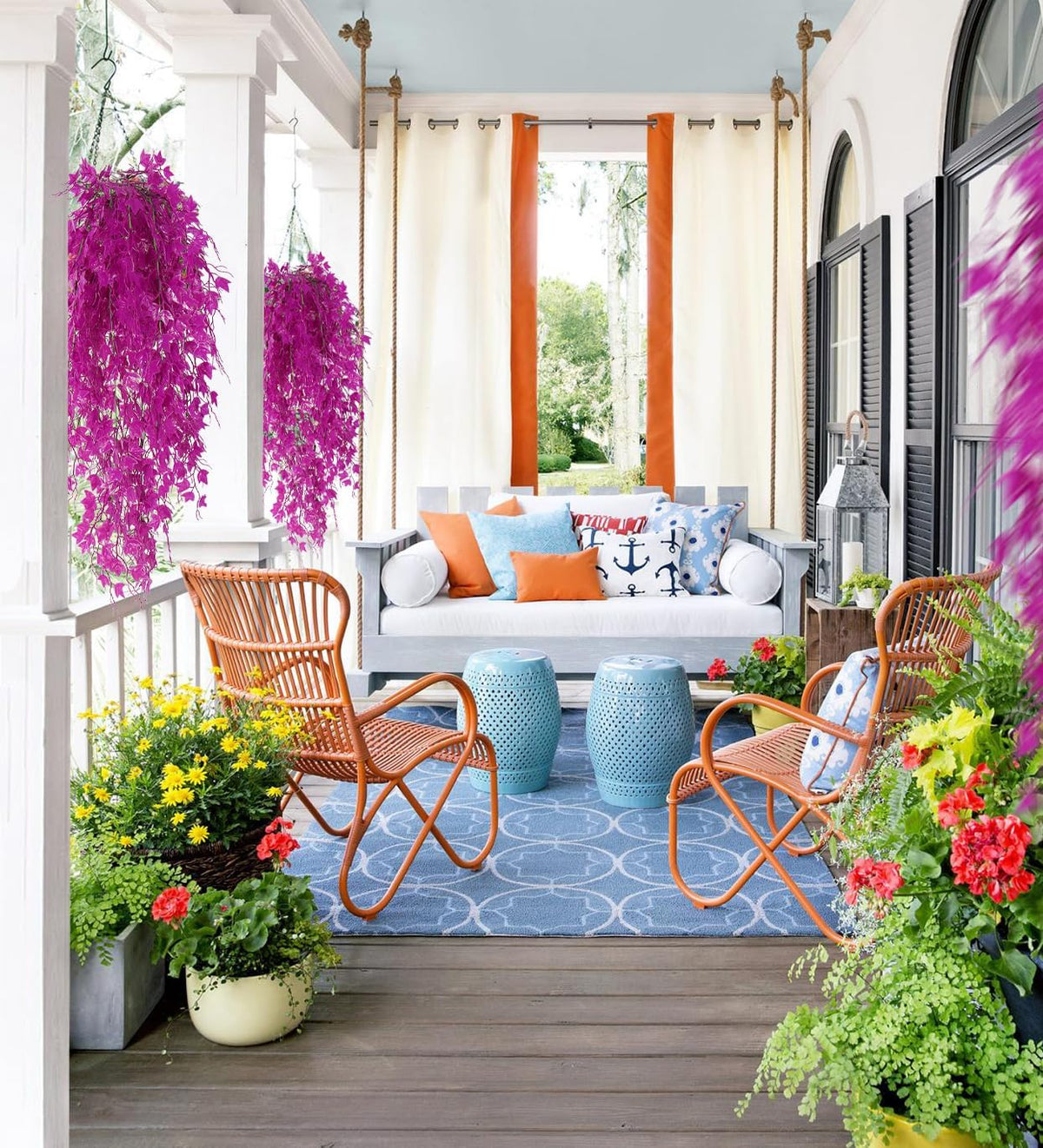 RECUTMS Fake Hanging Plants Artificial Ivy Leaf Faux Vine Plants Outdoor Artificial Hanging Plants