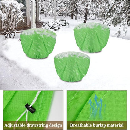 ANPHSIN 3 Pcs Plant Covers Freeze Protection - 19.6in x 39.3in Winter Shrub Plant Protection Bags