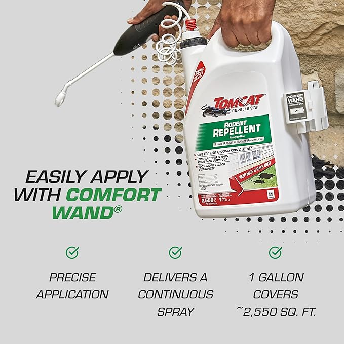 Tomcat Repellents Rodent Repellent Ready-to-Use, For Indoor and Outdoor Mouse and Rat Prevention