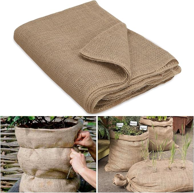 Svepndic 40in x 19ft Multipurpose Natural Burlap Fabrics Tree Wraps Rolls Tree Trunk