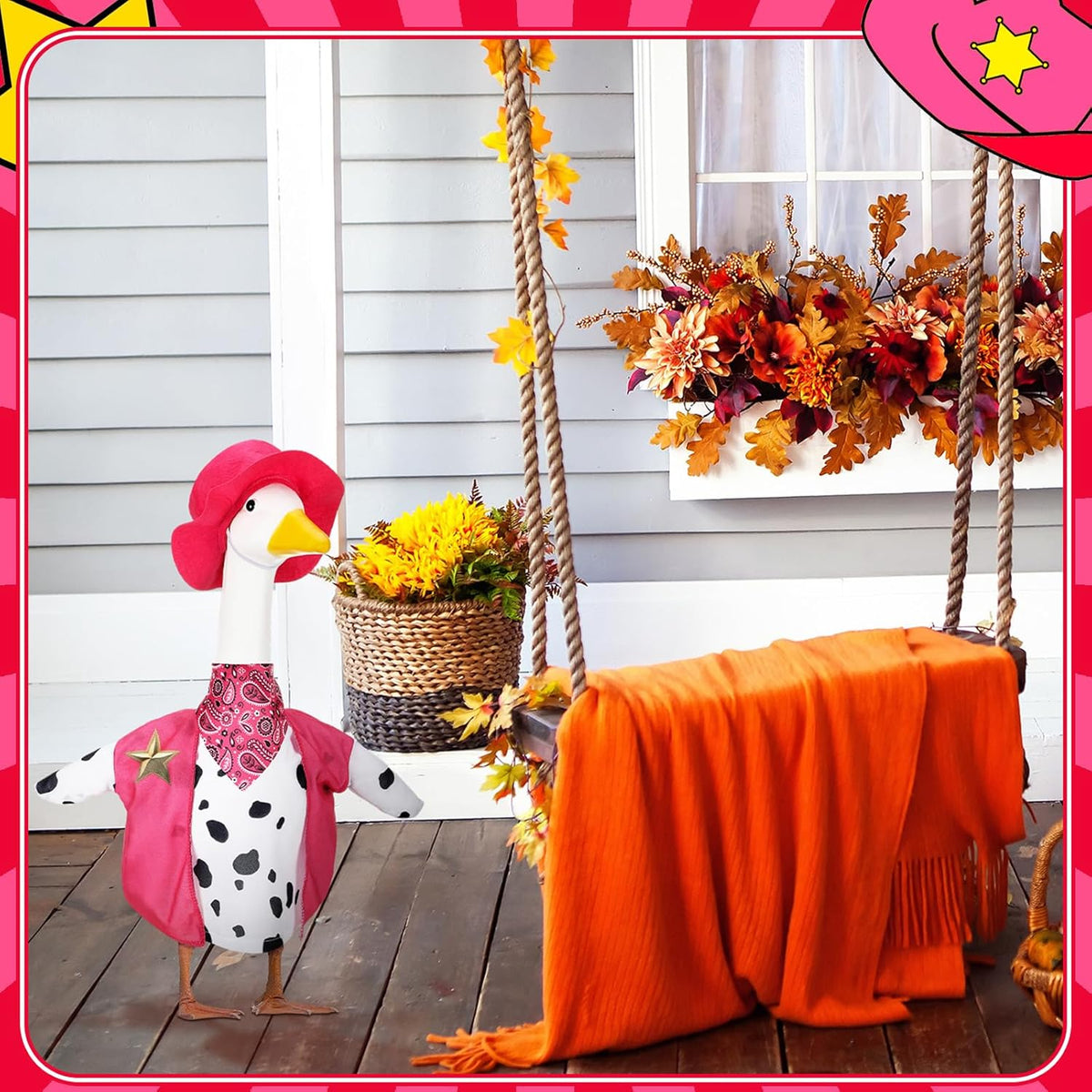 Halloween Goose Outfits for 23'' High Cement or Plastic Porch Lawn Goose Clothes for Garden Yard